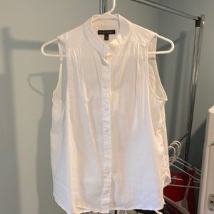 BR white button down sleeveless